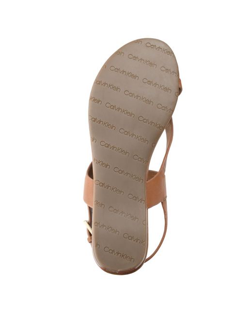 calvin klein women's sadra ankle strap flat sandals