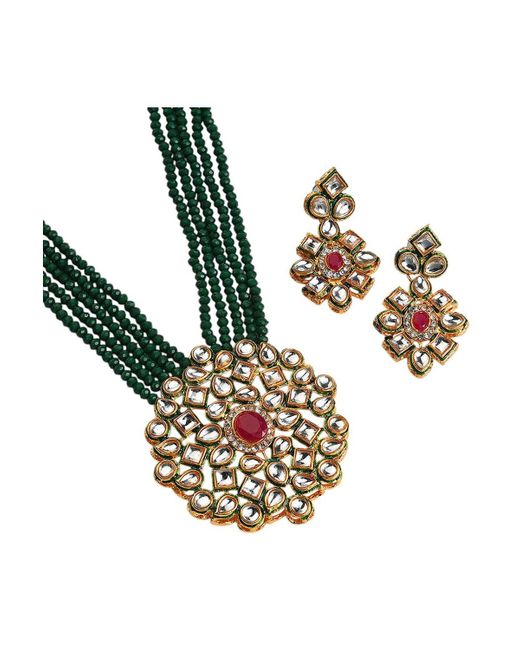 SOH Metallic Stone-block Jewellery Set