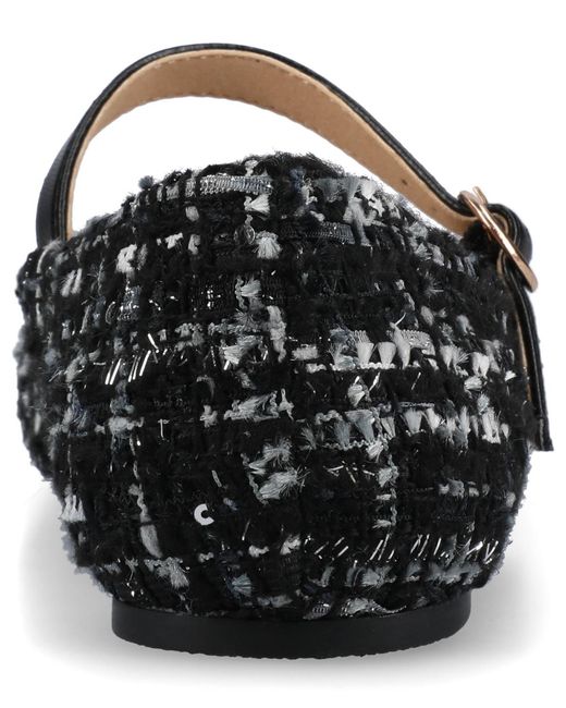 Journee Collection Carrie Square Toe Mary Jane Flats in Black | Lyst