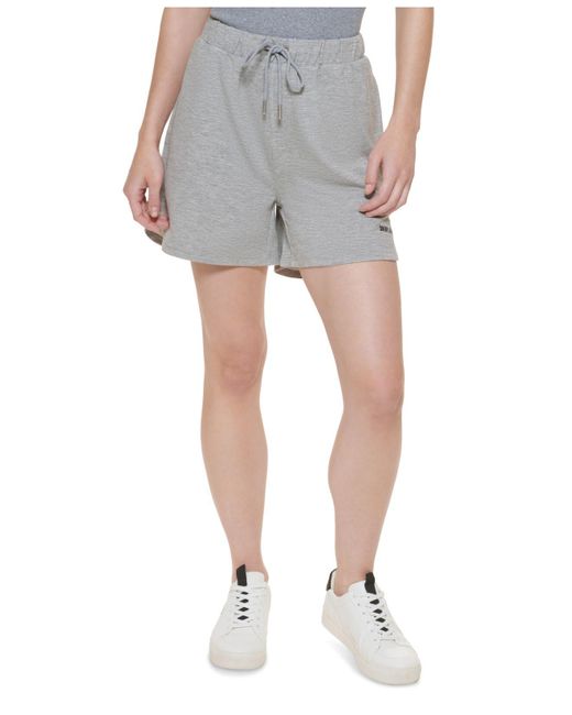DKNY Denim Pullon Drawstring Shorts in Gray Lyst