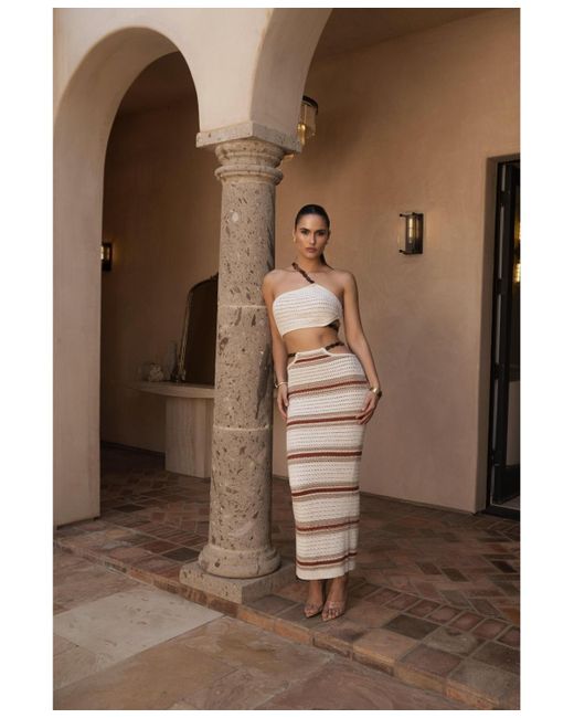 JLUXLABEL Natural Isla Crochet Skirt Set