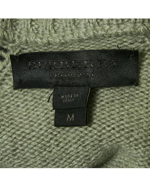 Pre-owned Burberry Prorsum Green Cashmere Knit Sweater