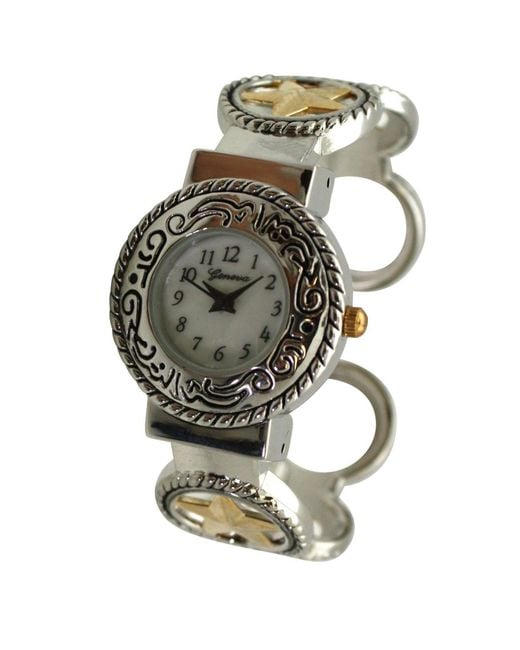 Olivia Pratt Metallic Circles Shape Bangle Watch