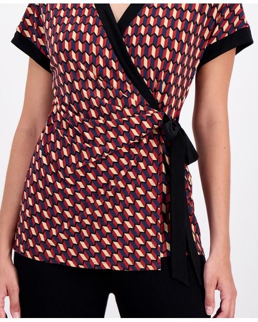 Anne Klein Collared Wrap Top