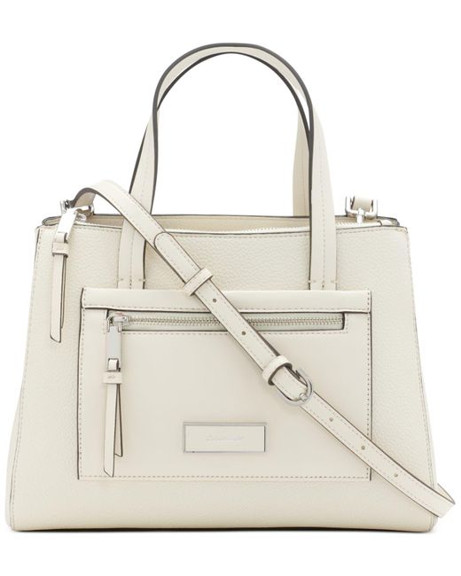 Calvin Klein Synthetic Hadley Satchel in Natural | Lyst