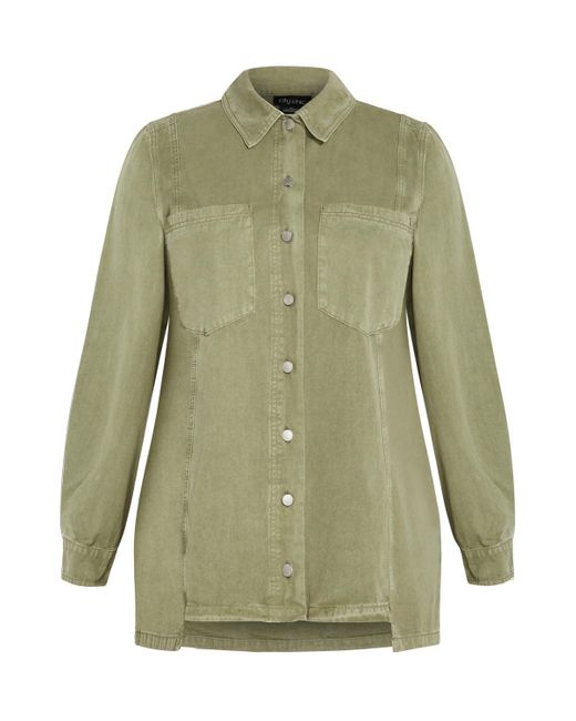 City Chic Green Plus Size Liv Shirt