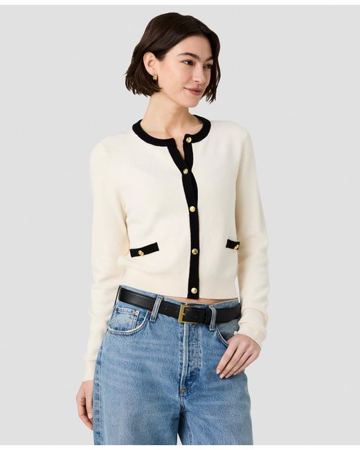 French Connection White Button-front Fitted Cardigan