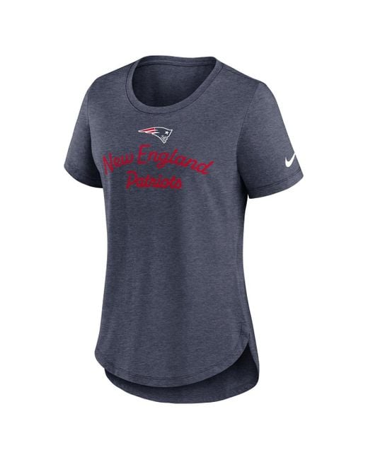 Nike Blue New England Patriots Script Tri-blend T-shirt
