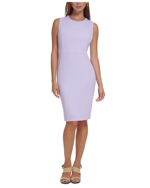 Calvin Klein Purple Petite Sleeveless Sheath Dress