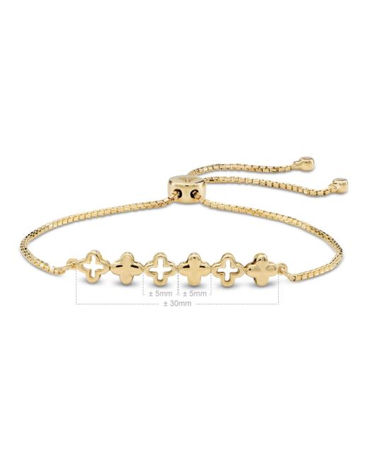 DEVATA Metallic Clover Box Chain Slider Bolo Bracelet