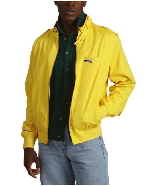 Members Only Yellow Classic Iconic Racer Jacket (slim Fit) for men