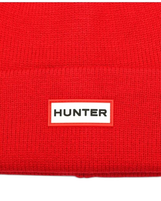 Hunter Red Play Essential Cuffed Logo Beanie