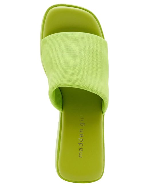 Madden Girl Green Raquel Platform Slide Sandals