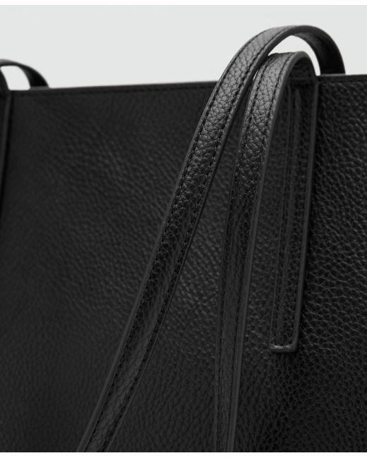 Mango Black Double Handle Shopper Bag