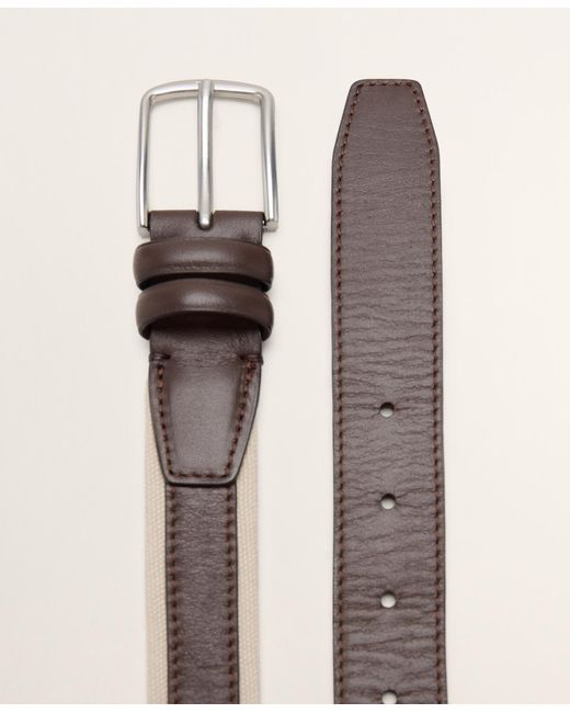 Mango Natural Leather Mixed Belt for men