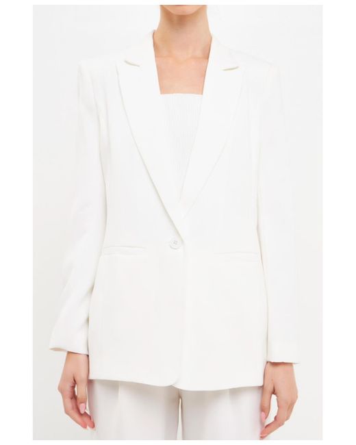 Endless Rose Single-breasted Blazer in White | Lyst