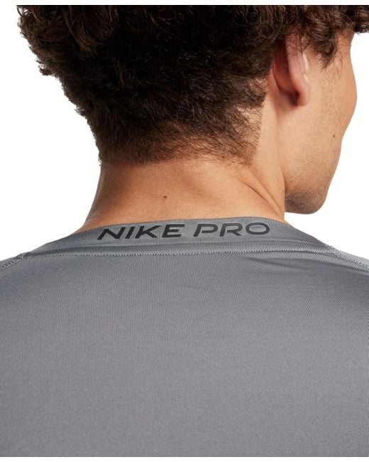 Nike Gray Pro Slim-fit Dri-fit Long-sleeve T-shirt for men