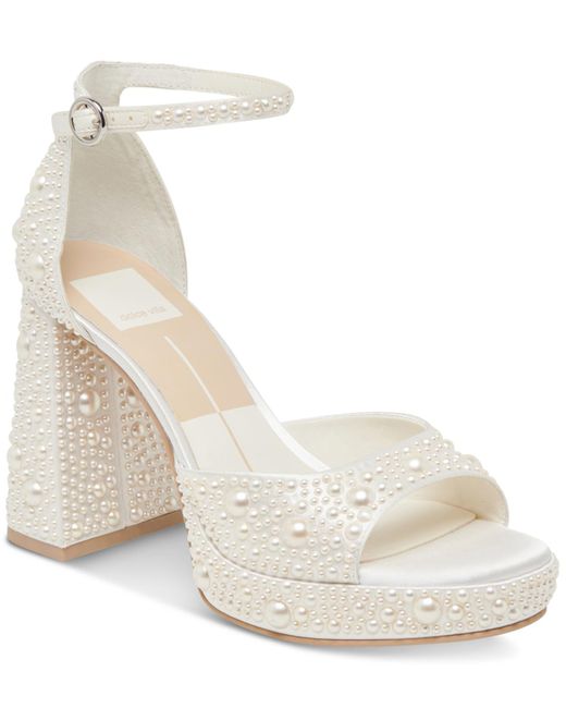 Dolce Vita Natural Pandro Pearl Wide Width Two-piece Platform Dress Sandals