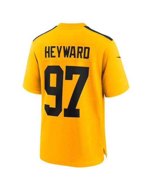 Nike Yellow Cameron Heyward Pittsburgh Steelers Alternate 1933 Throwback Game Jersey for men