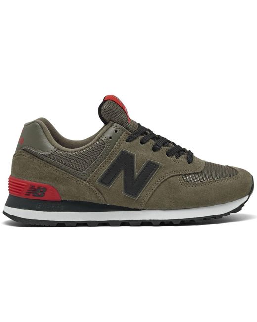 New Balance Suede 574 Casual Sneakers From Finish Line in Green, Red ...
