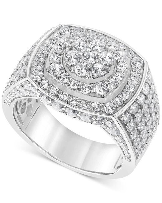 Macy's White Diamond Cluster Statement Ring (4 Ct. T.w. for men