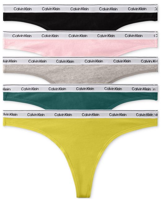 Calvin Klein Multicolor 5-pk. Modern Logo Low-rise Thong Underwear Qd5221