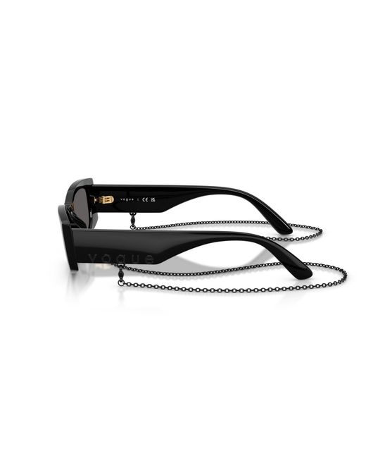 Vogue Eyewear Black Rectangle Sunglasses