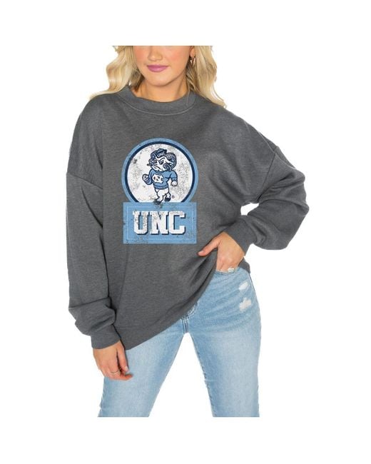 Gameday Couture Blue North Carolina Tar Heels Drop Shoulder Fleece Drop Pullover Sweatshirt