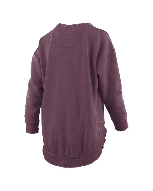 Pressbox Purple Arizona State Sun Devils Melange Poncho Vintage Fleece Long Sleeve Pullover Sweatshirt