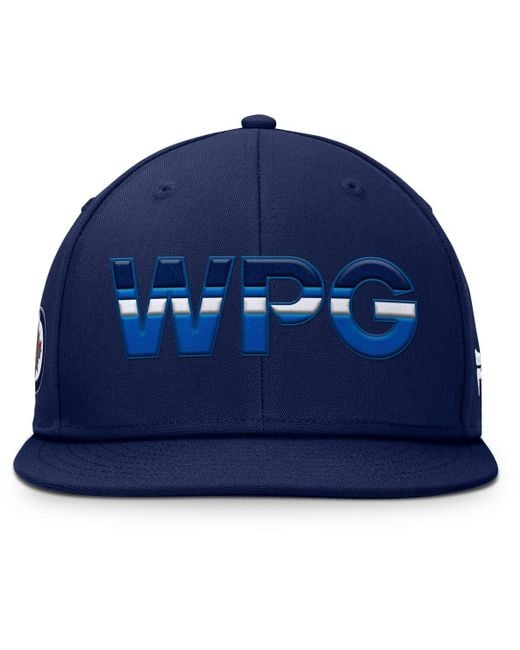 Fanatics Blue Winnipeg Jets Authentic Pro Rink Snapback Hat for men