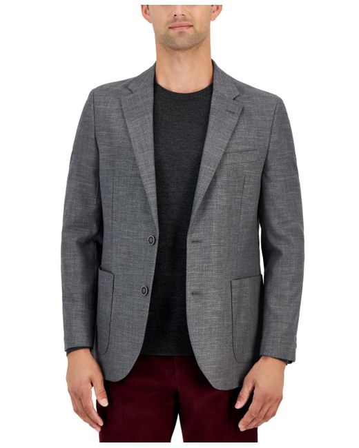 Nautica Blue Modern-fit Active Stretch Woven Solid Sport Coat for men