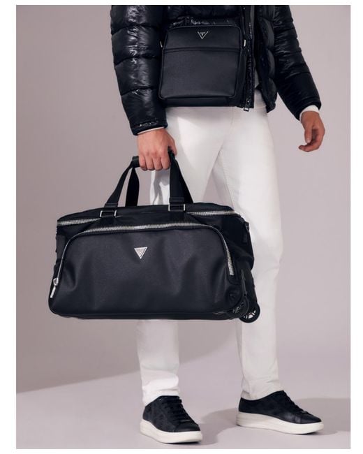 Guess Black Certosa Duffel Trolley Bag for men