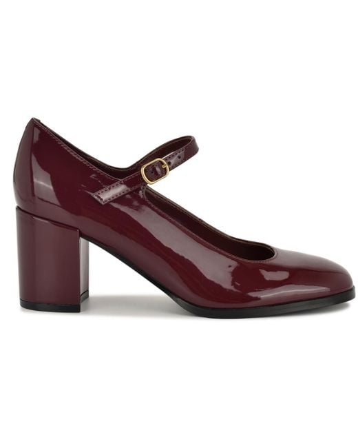 Nine West Red Maryj Mary Jane Block Heel Pumps