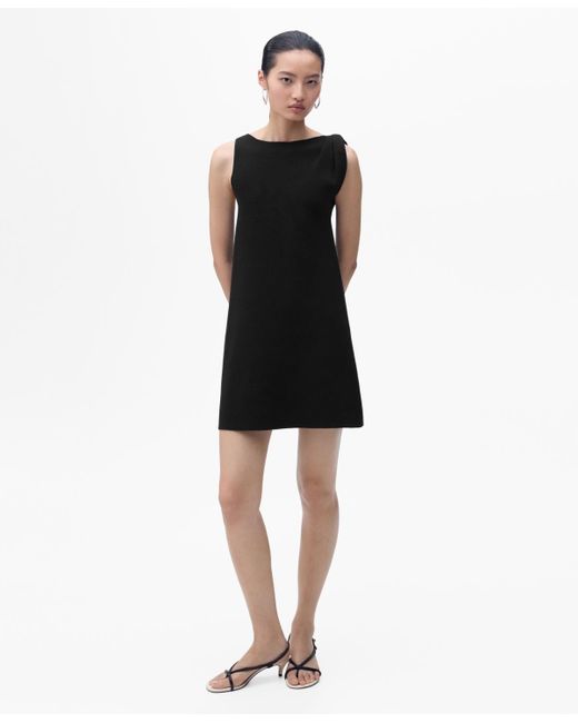 Mango Black Asymmetrical Knitted Dress