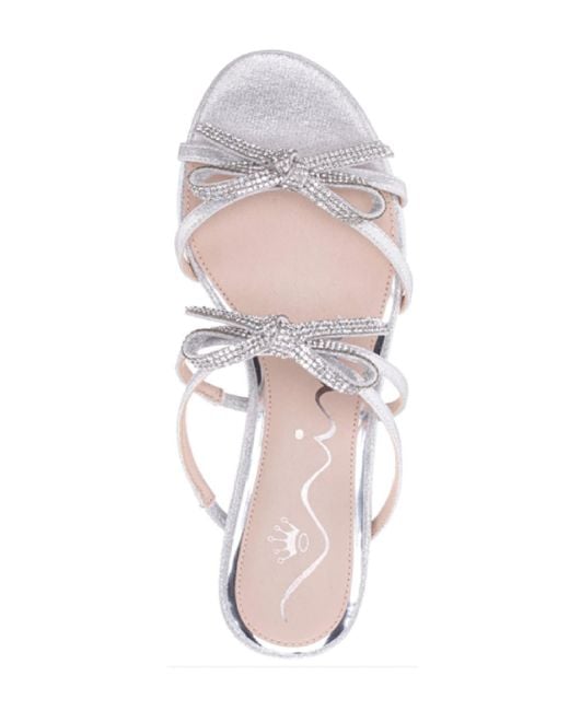 Nina White Georgie Low Block Heel Dress Sandals