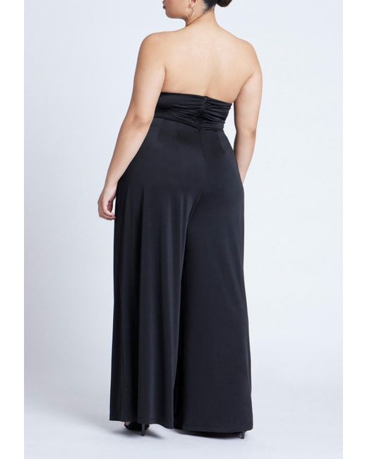 Eloquii Blue Plus Size Twist Detail Jumpsuit With Cutout