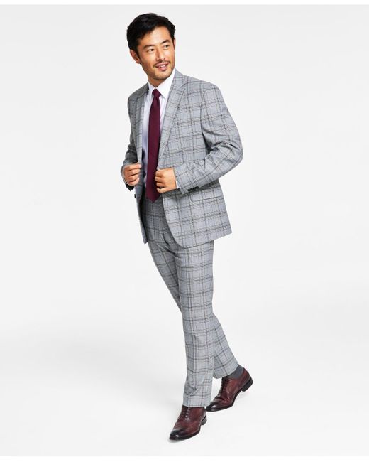 Alfani Slim-fit Black & White Pattern Suit Separates, Created For Macy's for men