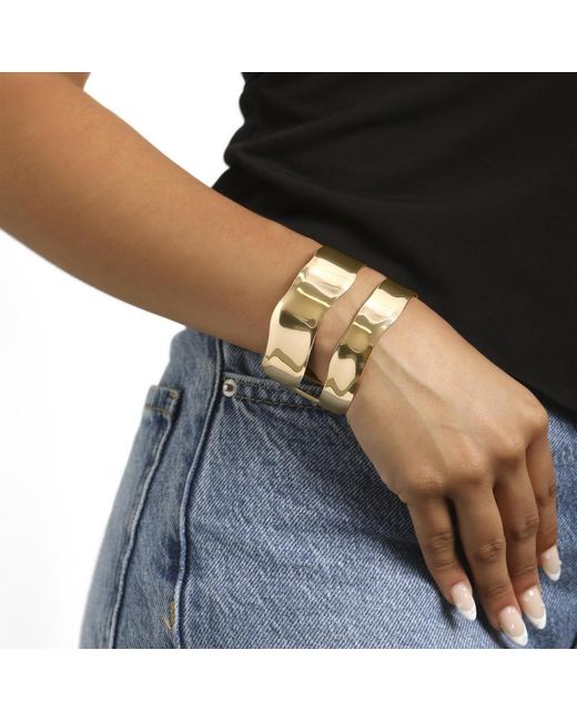 BCBGeneration White Double Band Cuff Bracelet