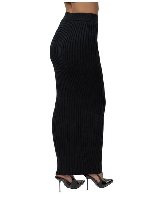 JLUXLABEL Black Soft Reset Ribbed Skirt