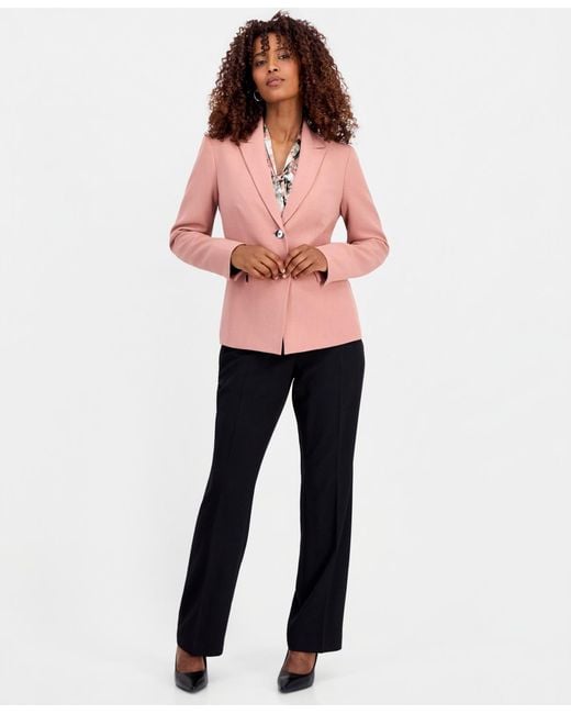 Kasper Red Two-button Peak-lapel Blazer