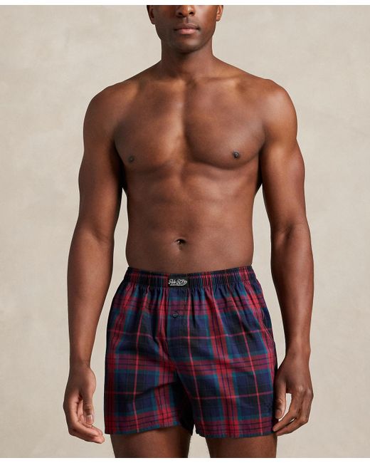 Polo Ralph Lauren Blue Woven Single-button Fly Boxer Shorts for men