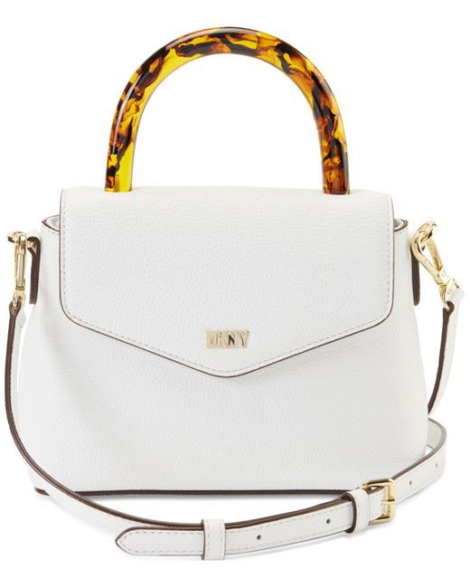 DKNY Frankie Top Handle Leather Satchel in White Lyst