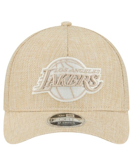 KTZ Natural Los Angeles Lakers Injection Woven A-frame 9forty Adjustable Hat for men
