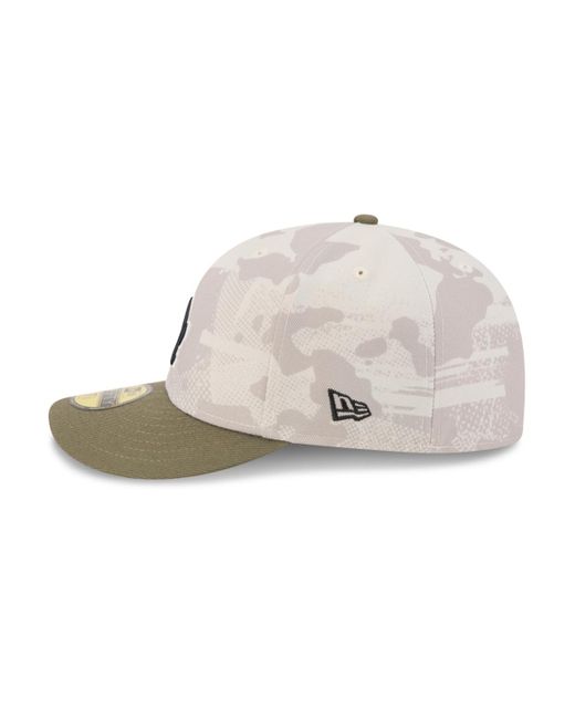 KTZ Multicolor Light Beige/olive Los Angeles Dodgers 2025 Armed Forces Day 59fifty Fitted Hat for men