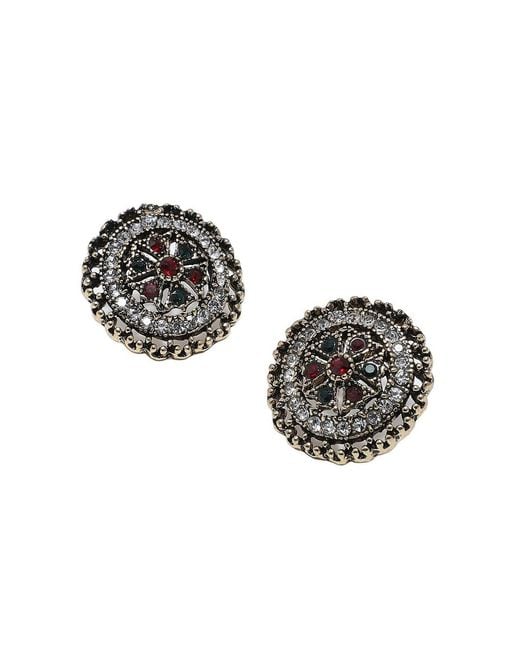 SOH Metallic Circular Stud Earrings