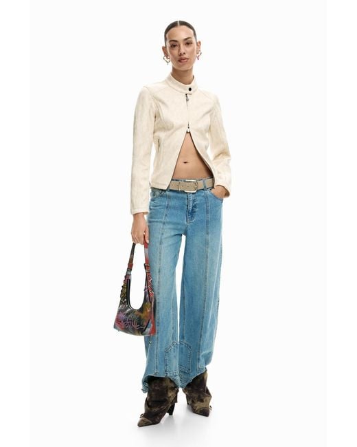 Desigual Natural Mao Collar Jacket, Polyester