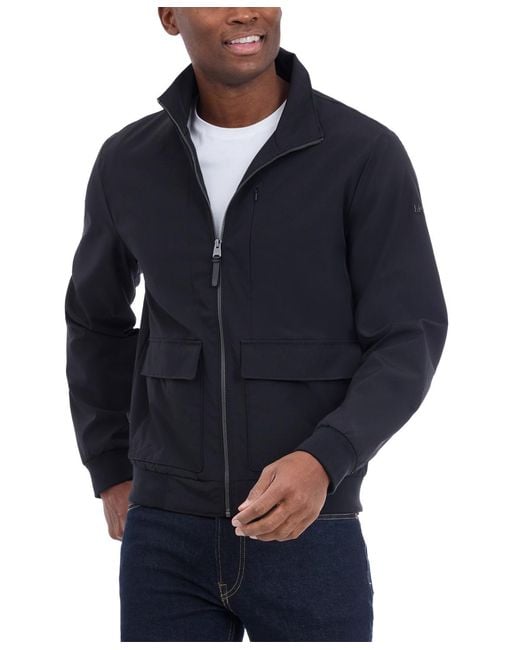 Michael Kors Blue Solid-color Stand-collar Hipster Jacket for men