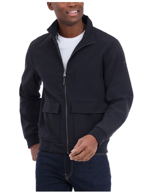 Michael Kors Blue Solid-color Stand-collar Hipster Jacket for men