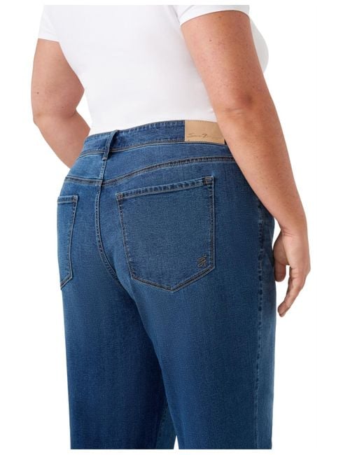 Seven7 Blue Plus Size Loose Sneaker Jeans