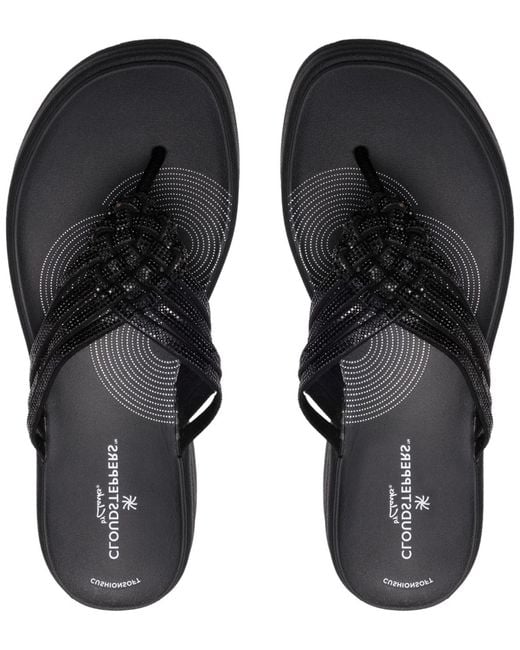 Clarks Black Cloudsteppers Drift Gem Round Toe Sandals